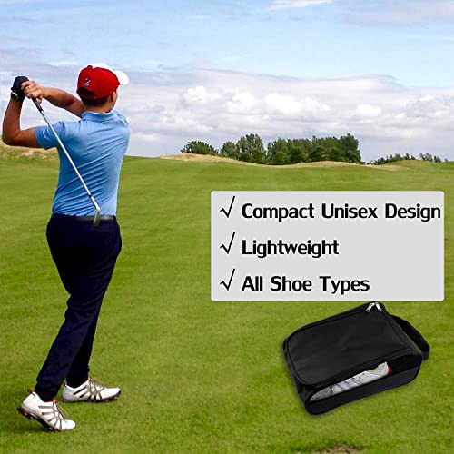 Outdoor Golf Shoes Bags Travel Shoes Bags Zippered Sport Shoes Bag (Black) #TOP6