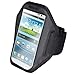 Produktbild euro-handel24 handy-point Armhalter, Armband für Sport, Laufen, Joggen für Samsung Galaxy S4, S5, S5 Neo, S6, S7, A5 2016, Alpha, Grand Neo, Sony Xperia Z1, Z2, Z3, Z3+, Sony Z5 Compact, HTC One M8, M9,One E8, A9, Desire Eye, 620, LG L Bello, G3s, L80, G2, Lumia 535, 930, 830... Universell 14,5 cm x 8 cm mit Fach für Schlüssel, Kopfhörer, Schwarz