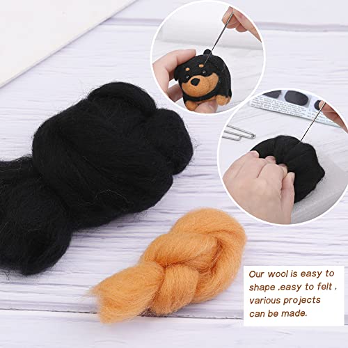 Image of QMNNMA Needle Felting Kits for Beginners, Norwegian Dog Wool Felting Kit