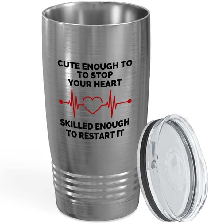 Pharmacist Silver Edition Viking Tumbler 20oz - Enough Stop Heart - Nurse Doctor Chemist Pharmacy Technician Patient Practicioner Laboratory Research Technologist
