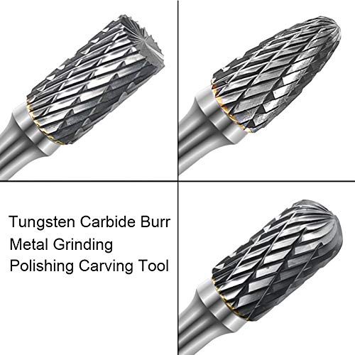 ASNOMY 1 Stück Fräser aus Wolframstahl aus Hartmetall Set mit Drehkopf zum Schleifen von Dateien 6 x 12 mm zum Bohren von Metall Polieren - F