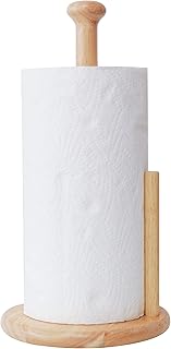 Wooden Paper Towel Holder Countertop, Paper Towel Holder Stand Natural W...