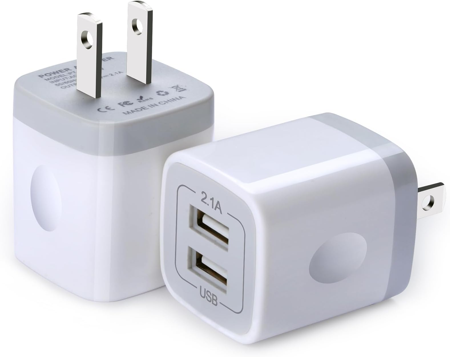 USB Wall Charger, Double Dual Port 2.1Amp Fast Brick Base Adapter Charging | Block Charger Cube Plug Box for iPhone 16 Pro Max 15 14 13 12 11 Pro X 6 6S 7 8 Plus, iPad, Samsung, Android