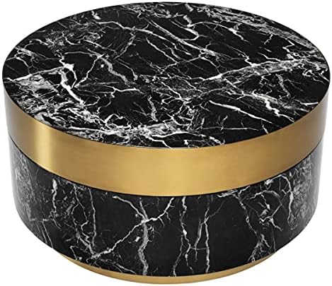 Casa Padrino coffee table black/brass Ø 80 x H. 41 cm - Luxury Living Room Table