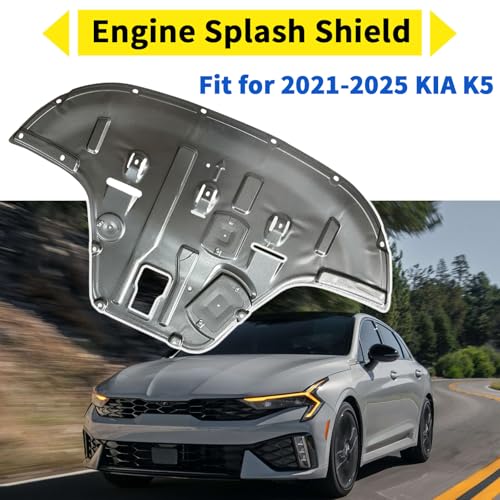 Image of Engine Splash Shield Compatible with 2021 2022 2023 2024 2025 KIA K5 Engine Lower Guard Plate Compatible with 2021-2025 KIA K5 Front Engine Guard Mud Flaps w /Screw Hardware