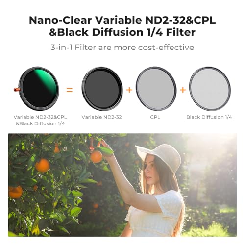 Filtre Photo 46mm ND Variable CPL Black Mist pour Vidéo Voyage - 2