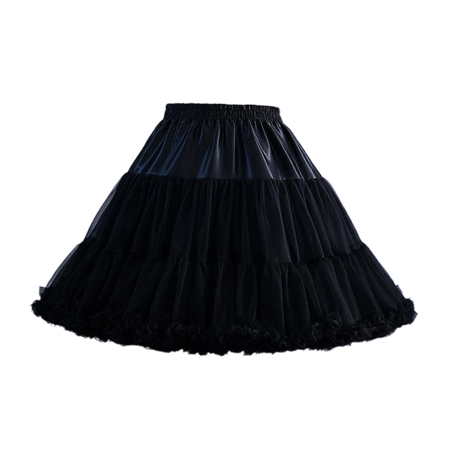 enakshi (label) Women's Layered Tulle Petticoat Chiffon Crinoline for Gown Cosplay Costume Black |Clothing, Shoes & Accessories | Womens Clothing | Skirts-picture-16