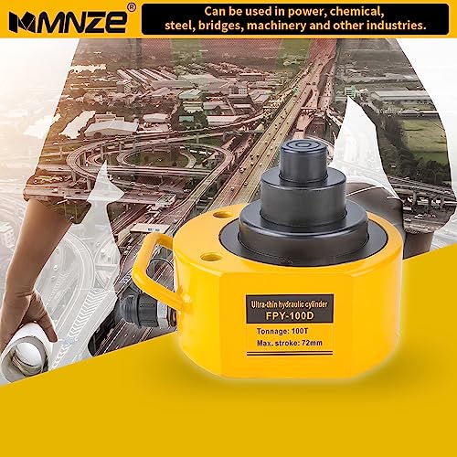Image of 100T 69mm /2.7 inch Stroke Hydraulic Cylinder Low Profile Jack Multi-Section Ram Jack Lifting Cylinder for Machinery Ship Bridge Construction
