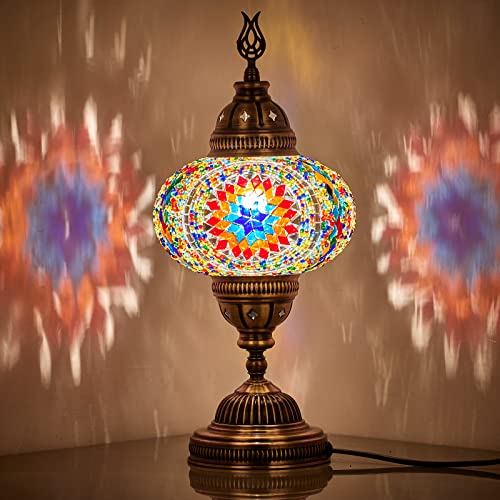 LAMPADA DA TAVOLO mosaico in vetro colorato marocchino turco luce