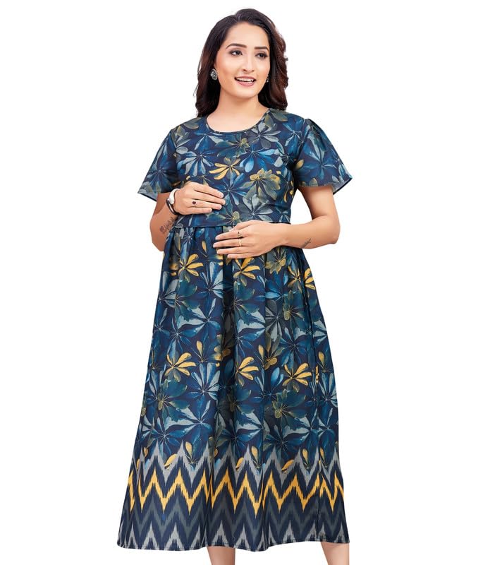 Image of RITIJYA Zipless Feeding Kurtis & Dresses for Women | Zipless Maternity Wear Gown Pregnancy Dress for Nursing Mothers | Viscose Rayon | Stylish & Comfortable | S to 4XL | Washable & Durable