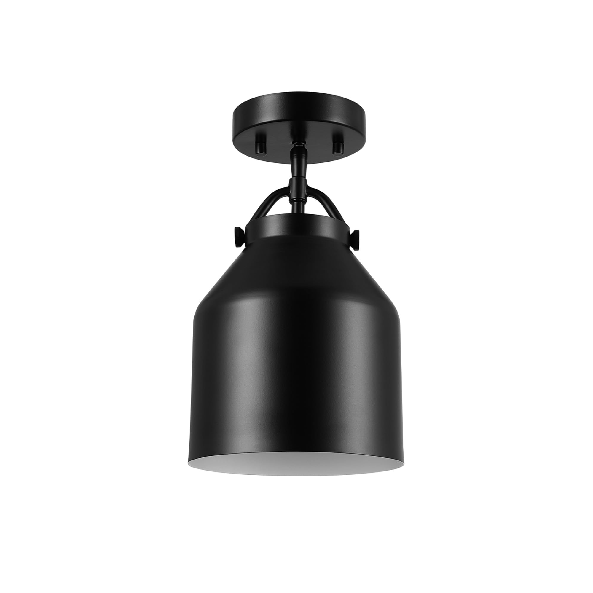 Globe Electric 66000074 1-Light Flush Mount Ceiling Light, Matte Black, Metal Shade, Ceiling Light Fixture, Home Improvement, Bedroom Lights for Ceiling, Dining Light Fixture, E26 Bulb