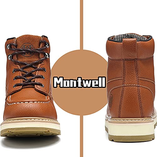 Image of Mens Work Boots Composite Toe Soft Toe Waterproof Slip Resistant Puncture-proof Moc Toe Construction Work Boots