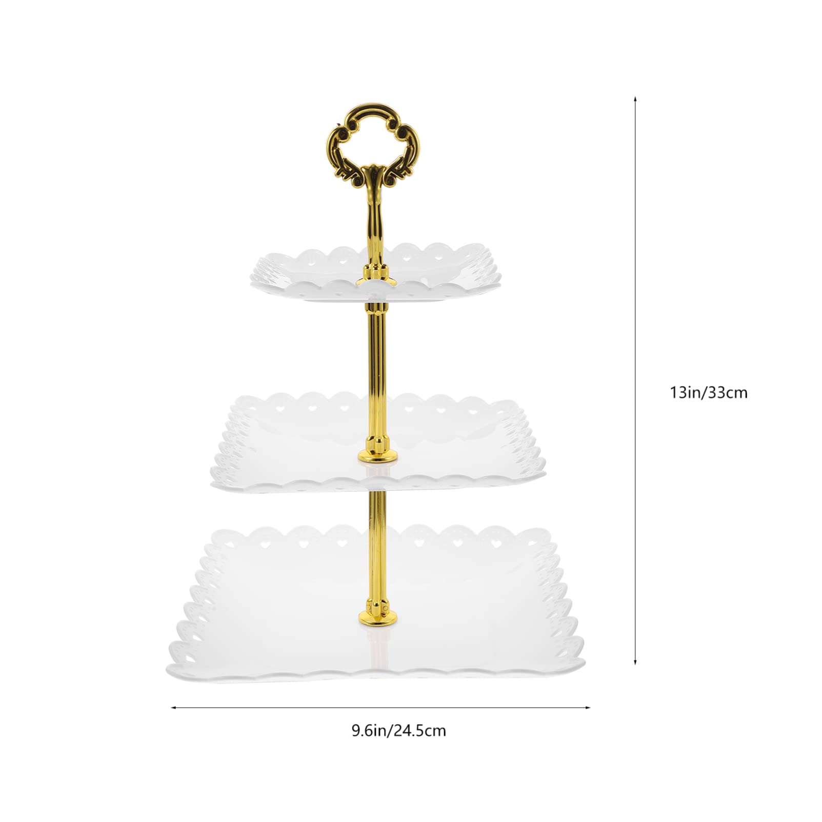 STOBAZA Dessert Plate Cupcake Tier Stand Cupcake Stand Tiered Cupcake Tower Cupcake Holder Wedding Cake Stands Snacks Serving Plates Cup Cake Stand 3 Tier Serving Tray Abs White re-usable