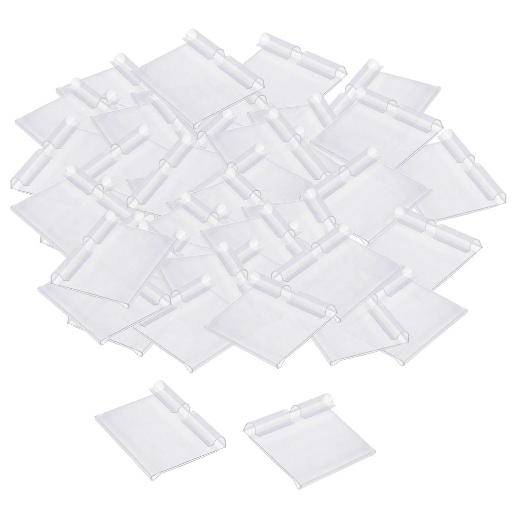 50 Porte-Étiquettes Transparents 6x4.2cm - Support Étiquette Prix Pour Magasin