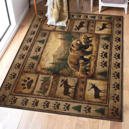 Tapete rectangular 3'x5' resistente a manchas lavable miniatura 2