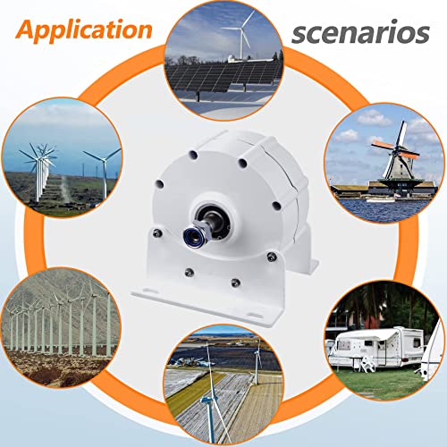 3 Phase Gearless Permanent Magnet Generator, 600W 12V 24V 48V Low Speed Rare Earth Ndfeb Ac Alternator Generators, With Base Use For Wind Turbine Water Turbine (48V) #TOP6