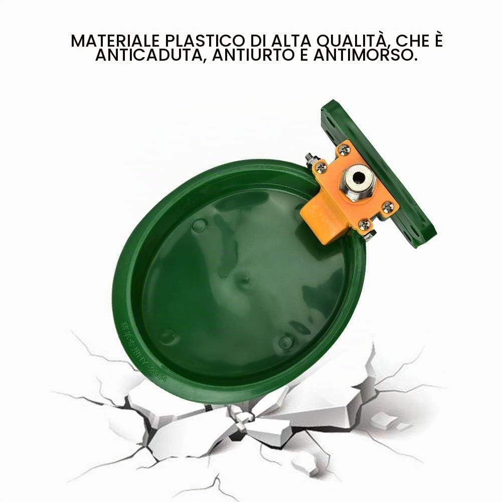 Wakects Abbeveratoio Automatico per Animali Domestici, Plastica, 23 x 16 x 6,5 cm, Verde, per Cani, Gatti, Maiali, Cavalli e Mucche