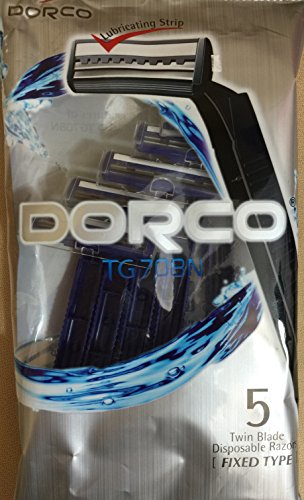 "DORCO" 5 Twin Blade Disposable Razors (Fixed Type)