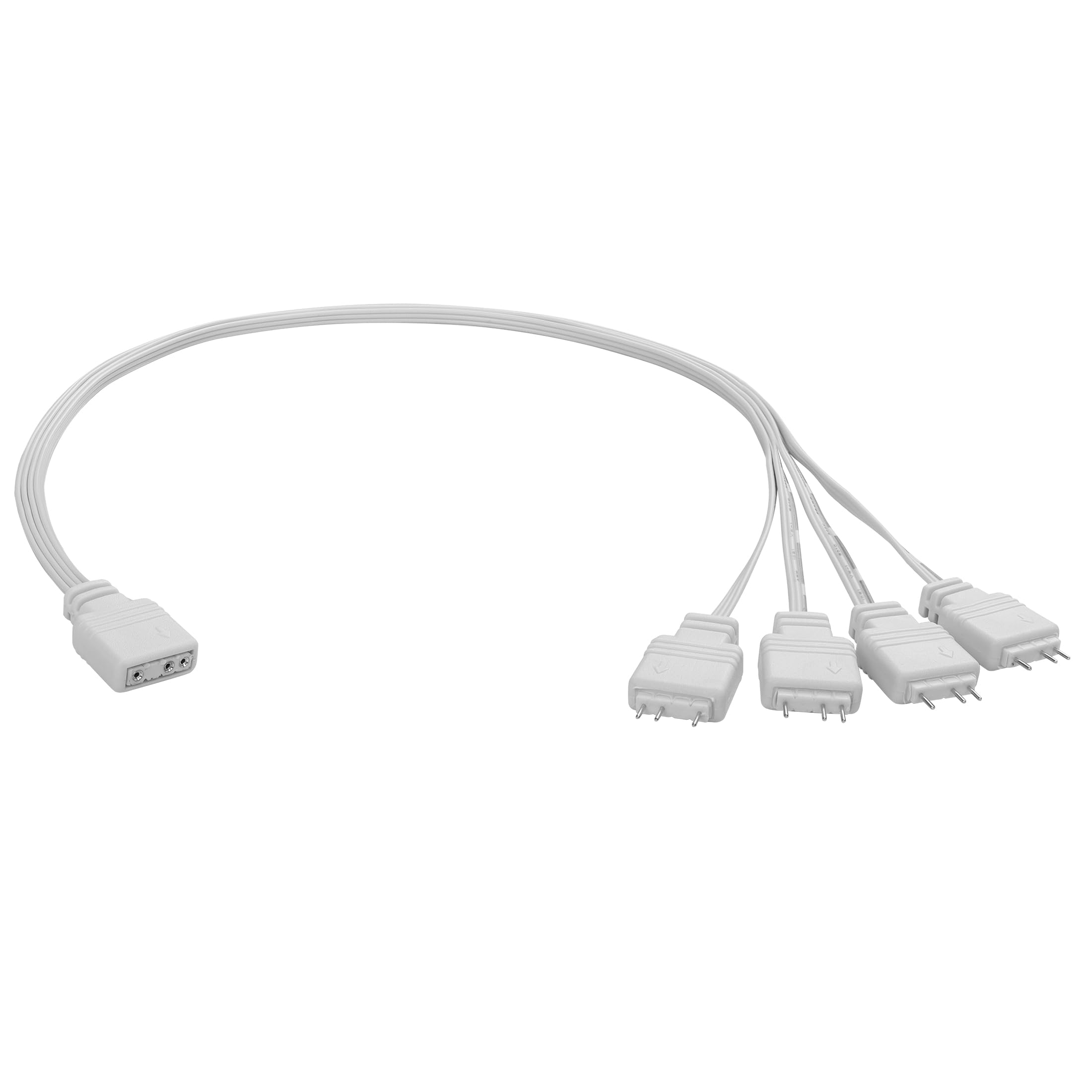 YAODHAOD ARGB Splitter Cable,5V 1 Female to 4 Male 3 Pin Addressable RGB ARGB Extension Cable for Computer Chassis, CPU Cooler and 5V ARGB Fan (White,