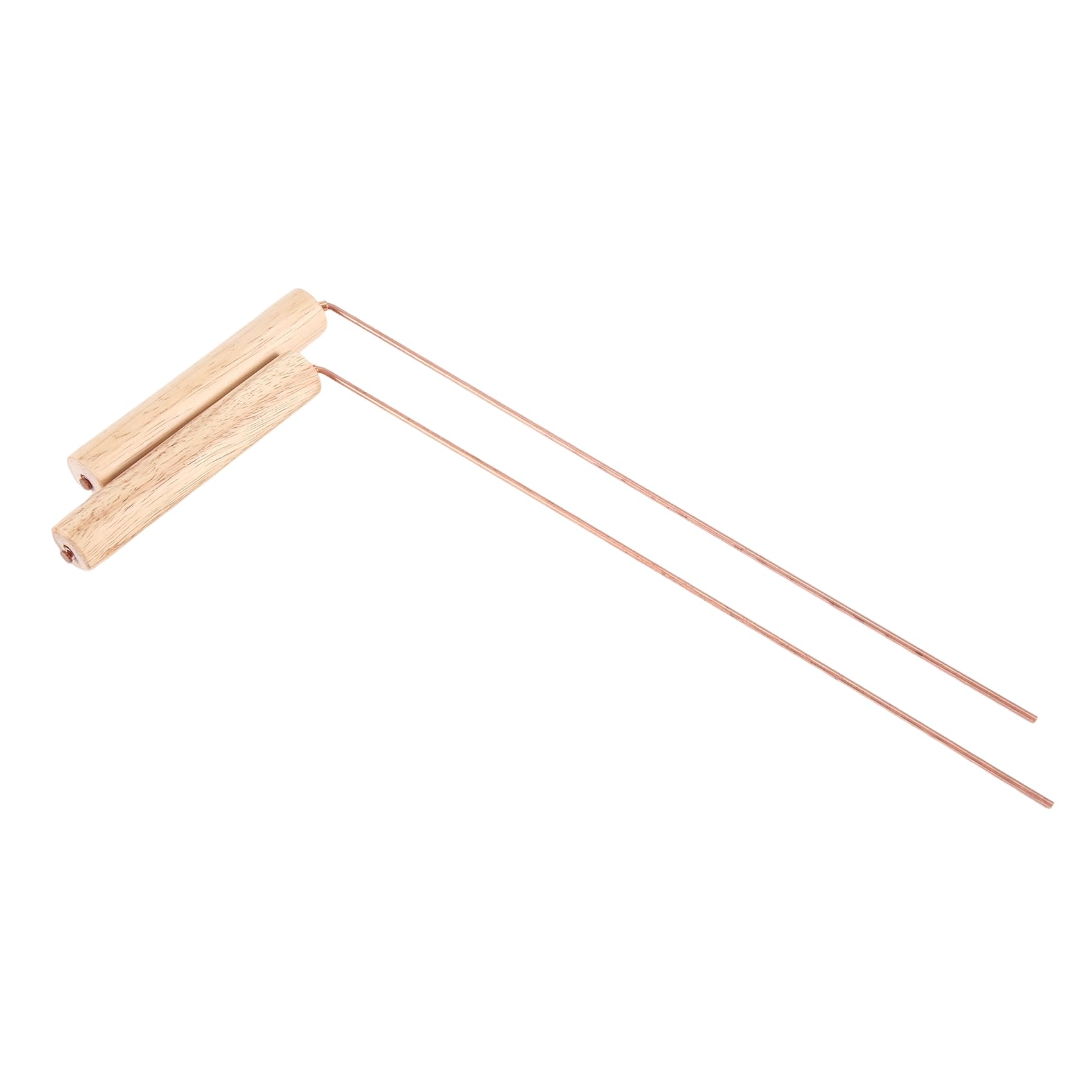 YEHEI 2-Piece Pure Copper Probe Rod for Divination Tool with Wooden Handles, Round Copper Rods, Wooden Handles for Water Treasures