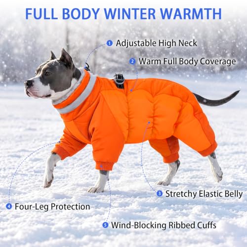 Image of MIGOHI Full Body Dog Coat,Warm Coats for X-Small Dogs, XS, Orange