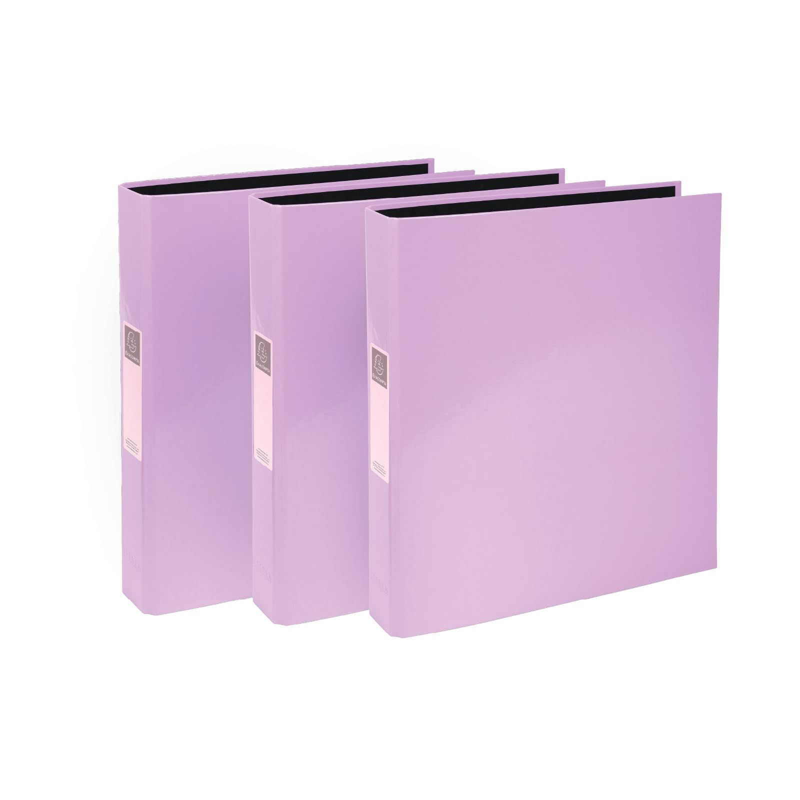 Exacompta A4 Ring Binder, 30mm Spine, 2 Ring, Document Folder, Pack of 3 in Pastel Purple, Stationery Folders for Filing Paperwork and Document Organisation - 226/0030Z
