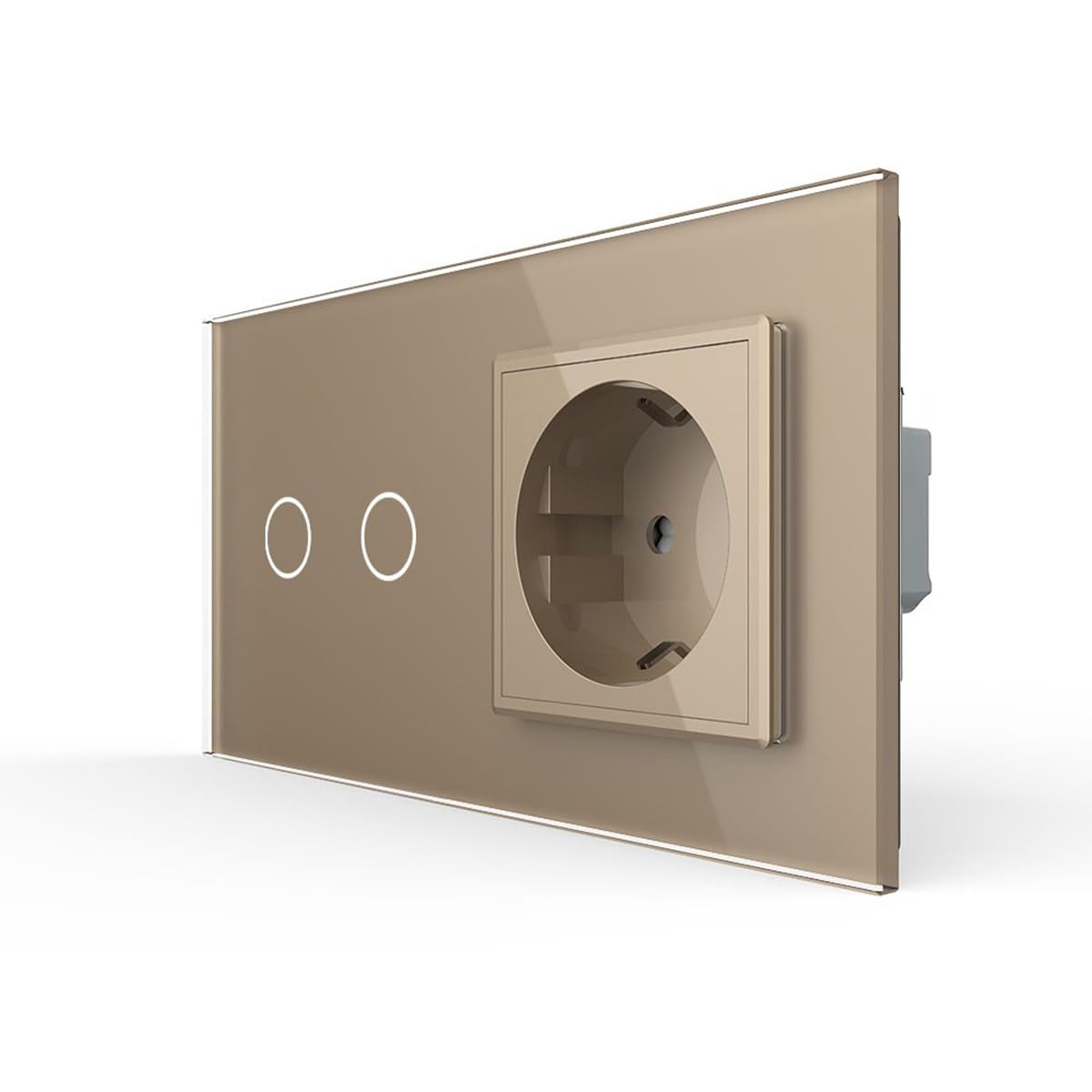 Livolo Lichtschalter Serienschalter Wandschalter mit Steckdose in Gold