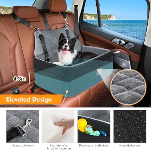 Dog Car Seat for Large Medium Dog,Washable Pet Car Seat for Dogs Under 55 lbs or 2 Small Dogs,Multi-functional Dog Booster Seat with Thick Cushion,2 Safety Leashes Dog Sofa Cushion & Travel Dog Bed Dog Car Seat for Large Medium Dog,Washable Pet Car Seat for Dogs Under 55 lbs or 2 Small Dogs,Multi-functional Dog Booster Seat with Thick Cushion,2 Safety Leashes Dog Sofa Cushion & Travel Dog Bed