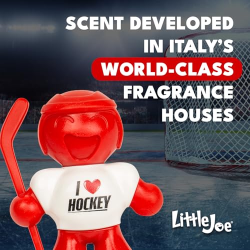 Image of Little Joe 96427 I Love Hockey New Car Scent Car Air Freshener Vent Clip, Fights Odors for up to 45 Days, Long-Lasting Freshness, Cute Car Odor Eliminator, Red, Pack of 1