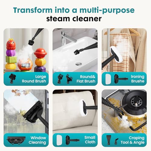 image for OLIXIS 10-in-1 Steam Mop, 1550W Detachable Handheld Steam Cleaner for 