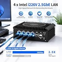 CWWK Mini PC N305 Firewall Appliance, 4 x i226-V 2.5GbE LAN, 2X RS232 COM, Micro OPNsense Box, Industrial Embedded Mini Computer, 32GB DDR4 RAM 1TB M.2 SSD, SIM, AES-NI – Ansicht 4