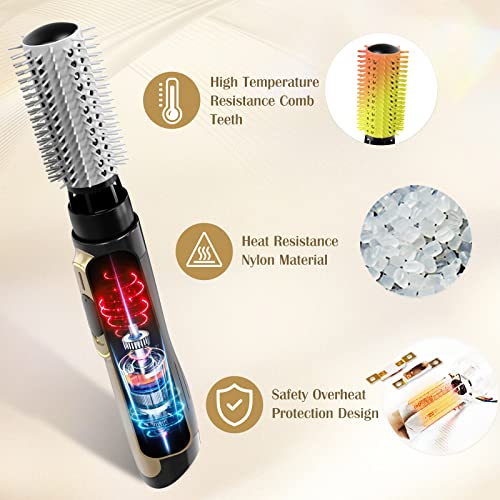 Yebicola Hair Dryer Brush Blow Dryer Brush In One, 3 In 1 One-Step Brush Blow Dryer With Interchangeable Brush Heads, Negative Ion Hot Air Brush For Long Shoulder Length Hair Mother's Day, Black #TOP3
