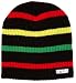 neff Young Men's Daily Stripe Beanie, Black/Rasta, One Size