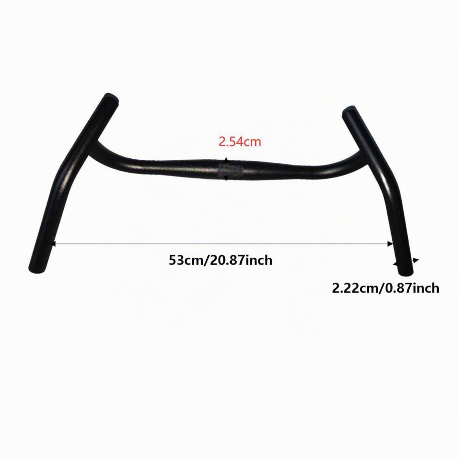 F Fityle Guidon de Vélo en Alliage d'Aluminium Robuste, Guidon VTT Universel de Remplacement, Longueur 53 cm, Design Ergonomique, Barre d'angle Externe pour VTT, VAélo de Route