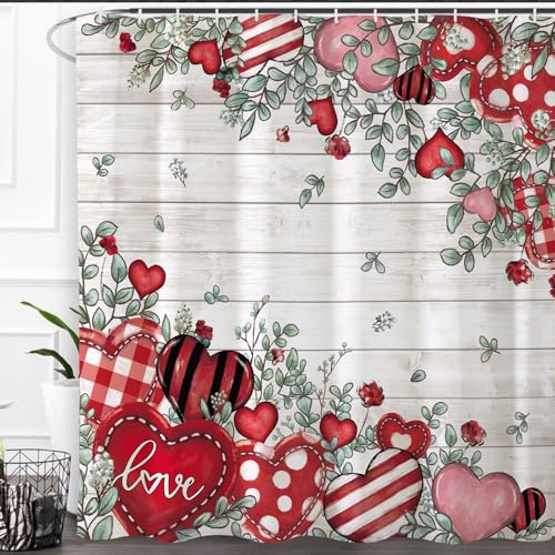 Baccessor Valentines Day Shower Curtain,Red and...