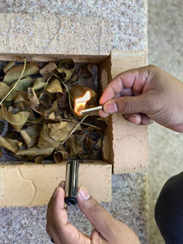 Survival Endless Match Box- Permanent Match- Forever Match- Emergency Fire Starter- Outdoor Survive Tool- Outdoor Emergency Flint Stone Lighter with Keychain for Camping Hiking BBQ (1)