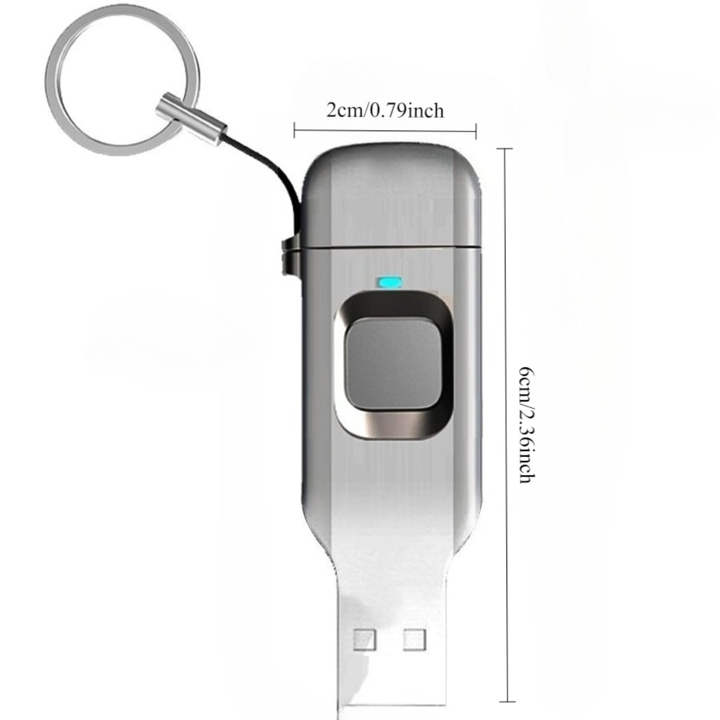 64 GB/128 GB szyfrowany czytnik linii papilarnych USB-C Flash Drive USB 3.0 (128 GB) | Podwójny interfejs, pamięć z podwójną przegrodą, kompatybilność z telefonem i komputerem, brelok w zestawie, szybki transfer