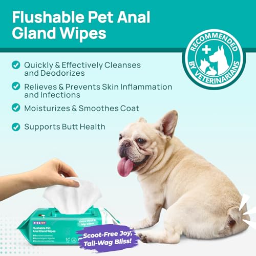 HICC PET Wipes for Dogs & Cats, Vet Recommended Cleaning Deodorizing & Soothing Allergy Infections Anal Gland Wipes with Coconut Oil, Dog Wipes for Butt Paw, Removers Odor & Stain for Small Animal - Image 3