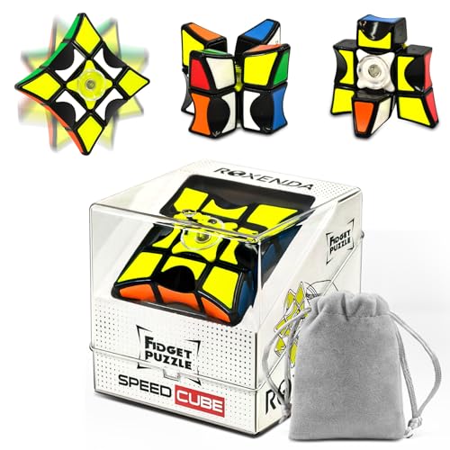 ROXENDA 1x3x3 Lancers Magiques, Cube et Spinner en Un avec optimisé, Parfait pour soulager Le Stress pour Les Adulti e Enfants (Noir)