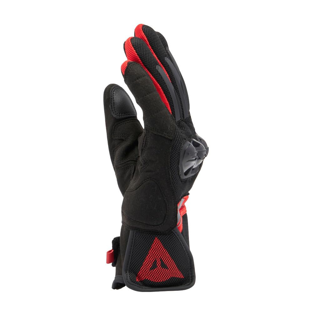 DAINESE - Mig 3 Air Tex Gloves, Guanti Moto Estivi, Tessuto Ventilato, Protezioni sulle Nocche, Touch Screen, Nero/Rosso, XL
