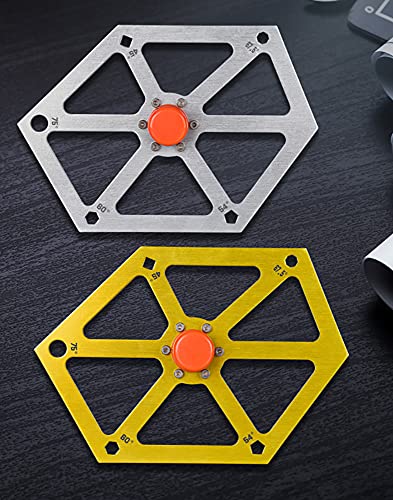 ANCLLO Aluminum Alloy Hexagon Ruler for Table Saw Multi-Angle Measuring Tool Saw Angle Finder Gauge Protractor Inclinometer Angle Tools - Image 2
