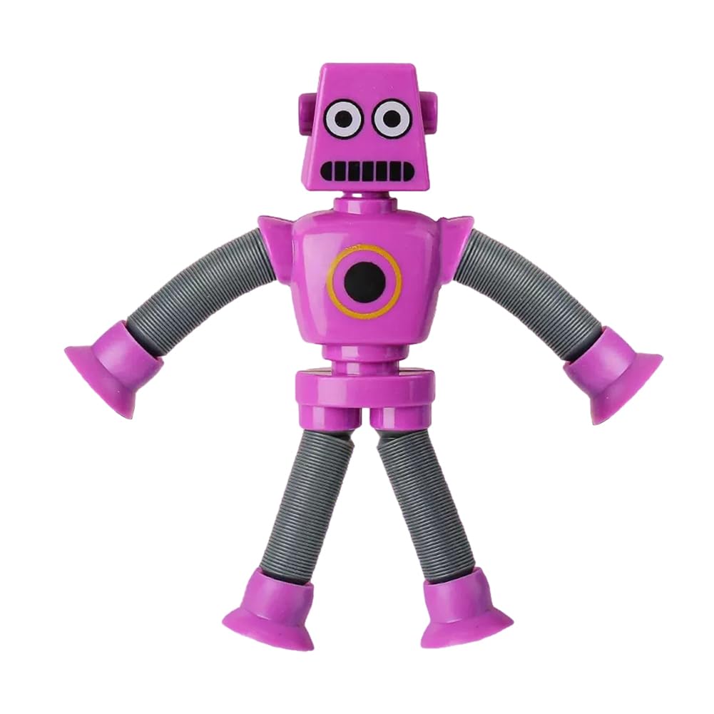 Amazon | 伸縮式 吸盤 ロボット おもちゃ LEDライト 面白い ポップ