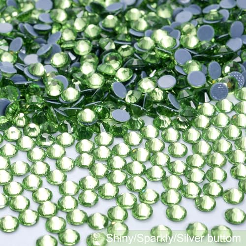 Image of Hotfix Rhinestones Bulk, 14400PCS Light Green Hot Fix Rhinestones for Clothes DIY Decoration Crafts, Light Green, SS20, 4.6-4.8mm