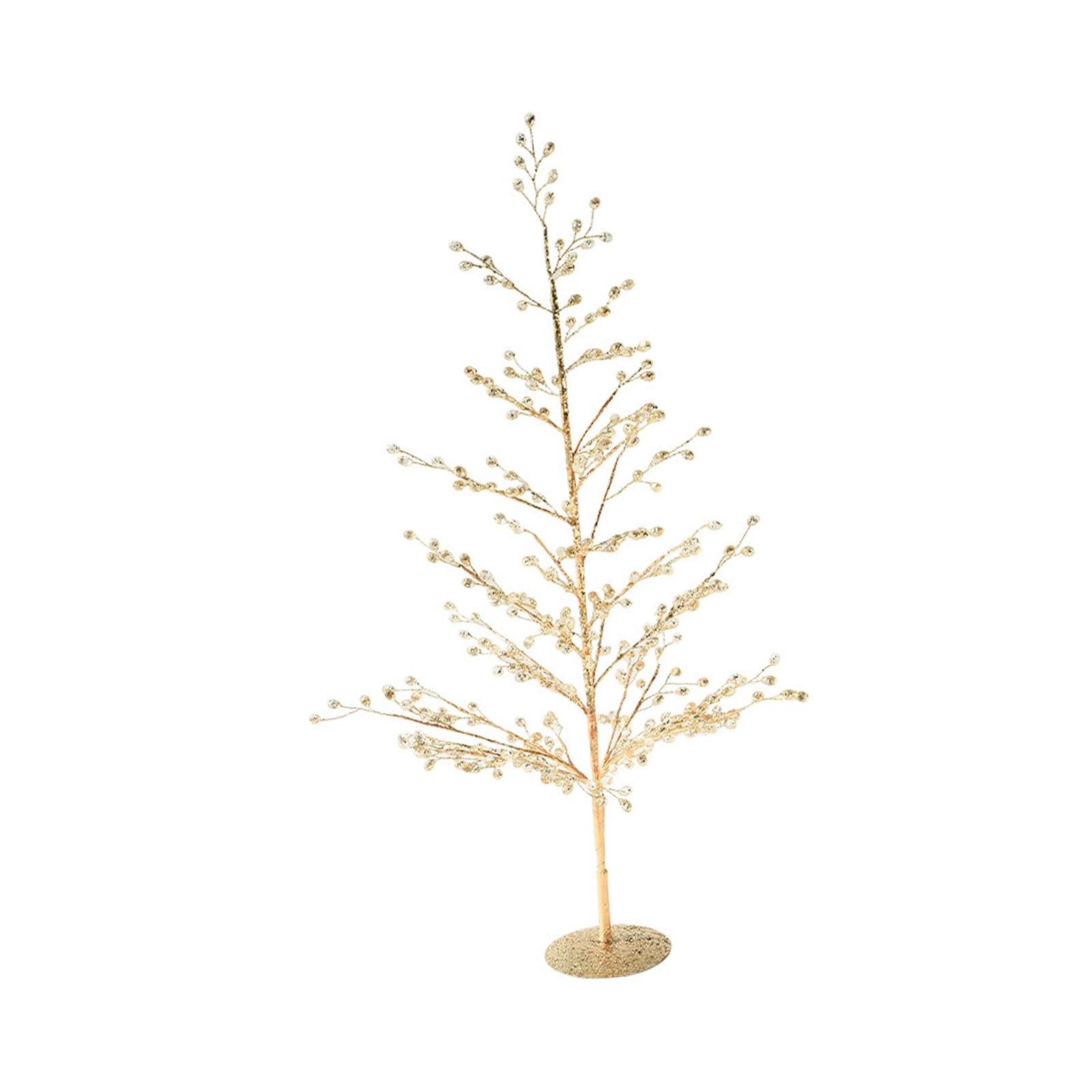 Qianly Adorno Navideño de Abedul de 48 Cm (18,90 Pulgadas), Accesorio Brillante para Fotos, del Dinero Artificial para Fiestas, Vacaciones Y Decoración, Dorado, Individual