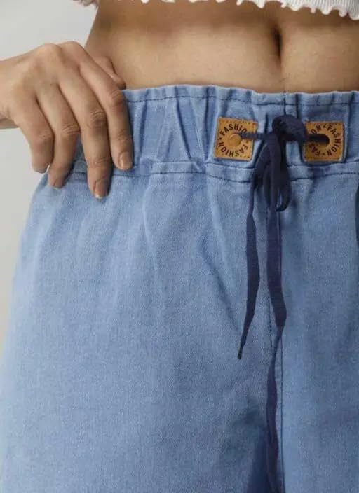 Image of Women Loose Fit Denim Jeans for Girl's Sky Blue010