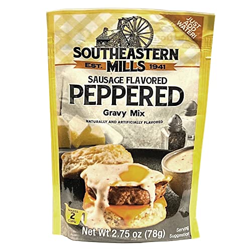 6 Peppered Gravy Mix Southeastern Mills Old Fashioned Sausage Flavored 2.75Oz Ea #TOP1