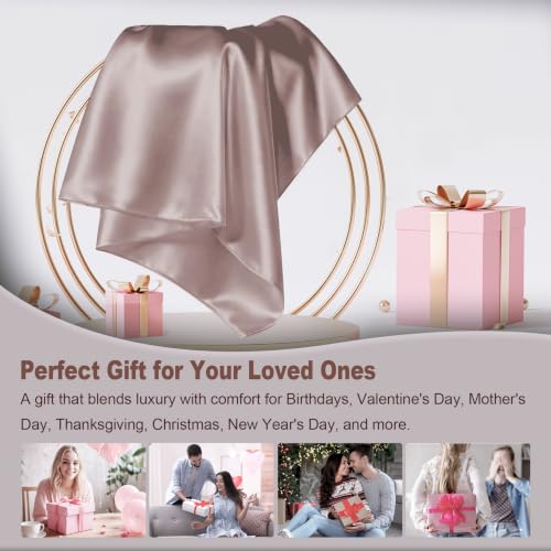 Image of LYSHIN Silk Pillow Cases Queen Size with Hidden Zipper, Taupe | 19 Momme Mulberry Silk Pillowcase for Skin and Hair, Anti-Acne, Hypoallergenic, Cooling, Beauty Sleep, Gifts for Women