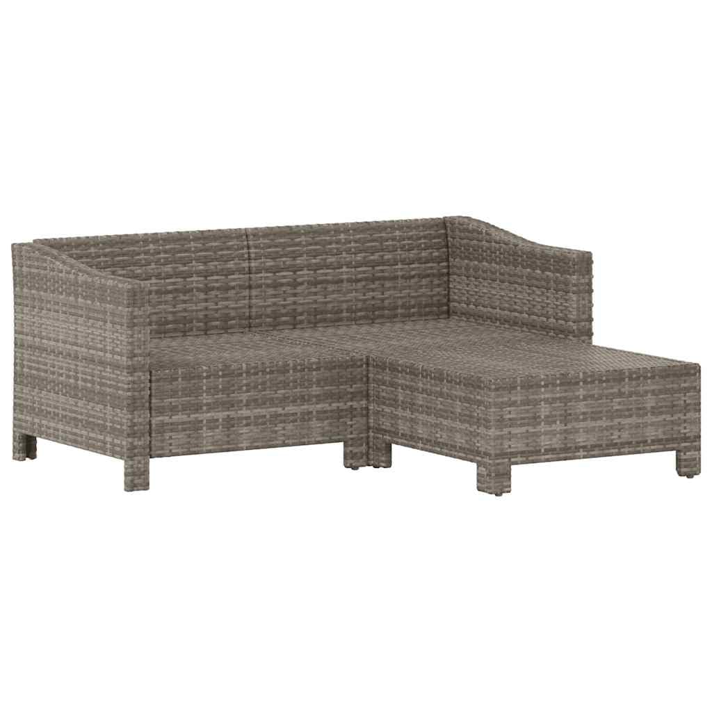 vidaXL Repose-Pieds de Jardin avec Coussin en polyrotin Gris