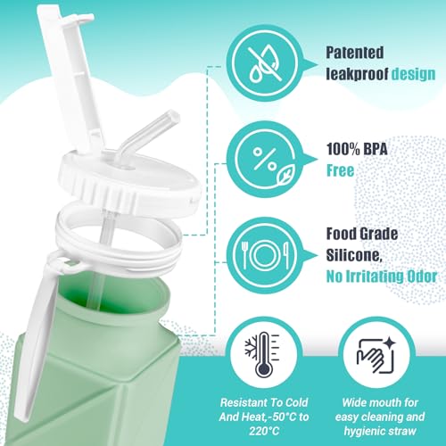 Collapsible-Travel-Water-Bottles-Food-Grade-BPA-Free-Silicone-Foldable-Water-Bottle-Leakproof-Portable-Expandable-Water-Bottles-for-Traveling-Camping-Hiking-Cycling-Sports-Outdoor-620ml2-Pack