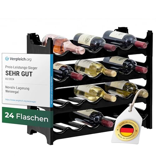 Novaliv Flaschenregal für 24 Flaschen aus Kunststoff, erweiterbar,...